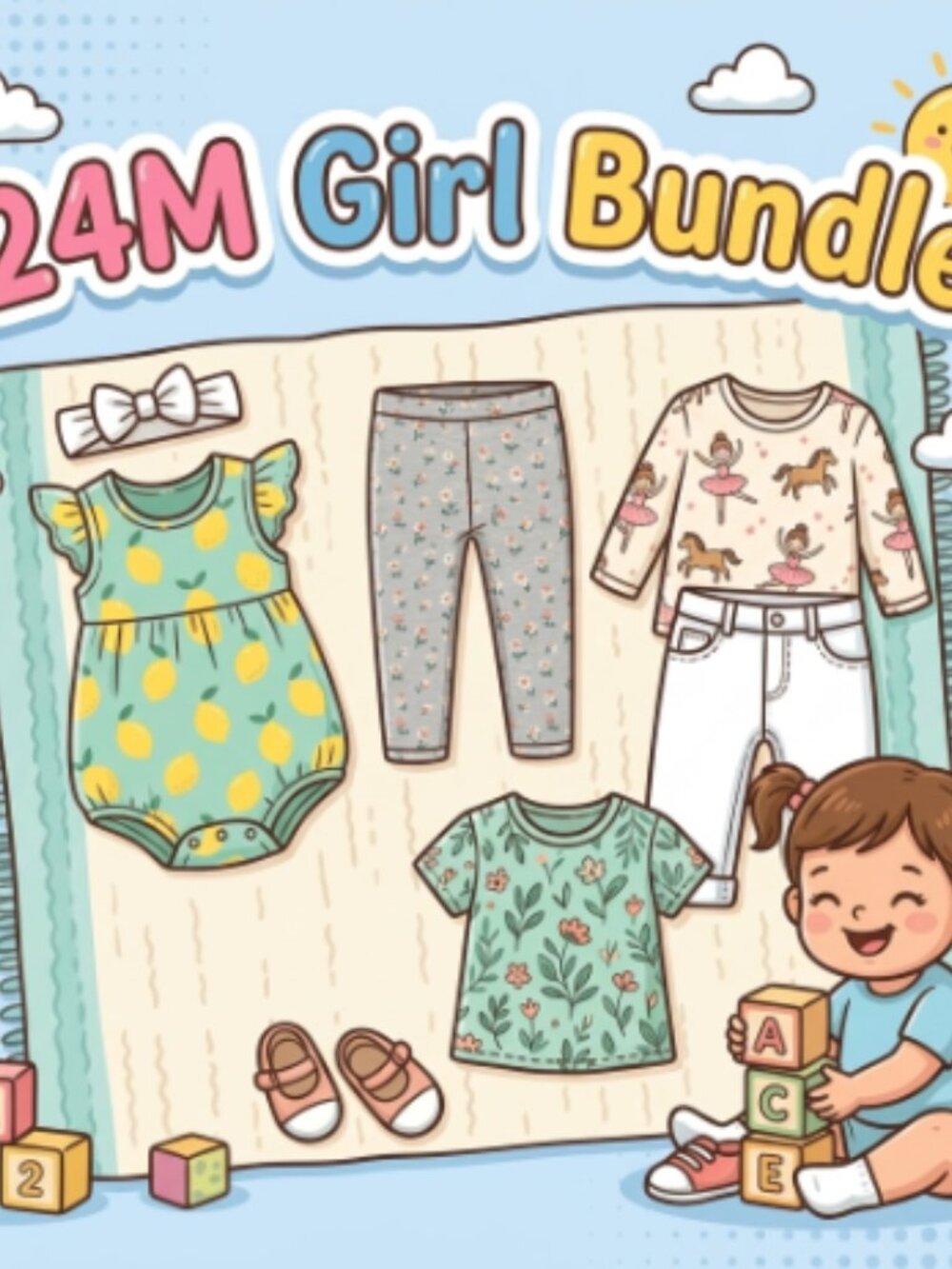 Premium Baby Girl 24M Clothing Bundle - 7 Pieces (Gap, Zutano & Carter's)